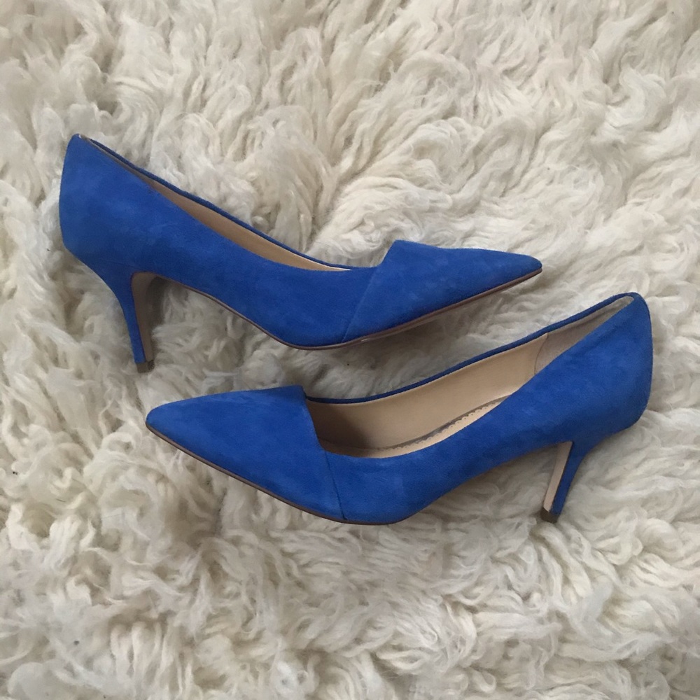 Never Worn Blue Suede C Wonder Kitten Heels